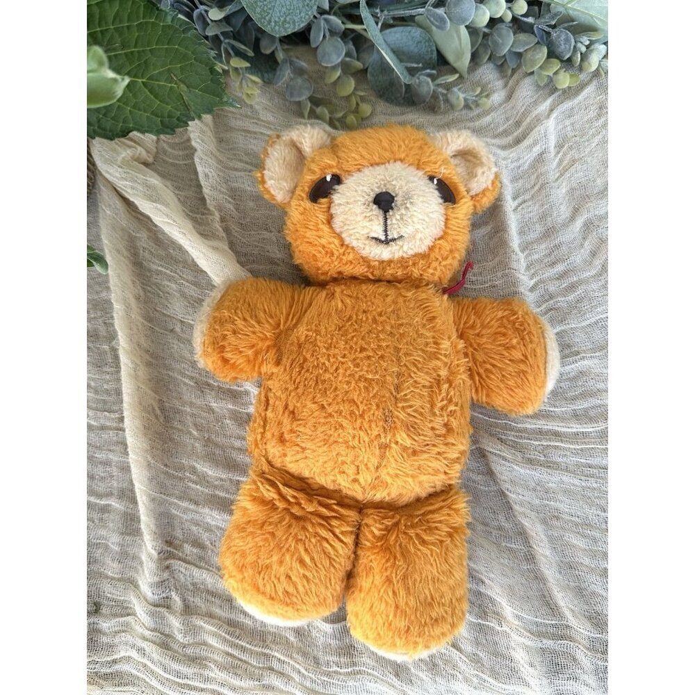 Vintage Fisher‎ Price 1975 Vintage Orange Teddy Bear #418 Stuffed Animal